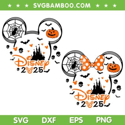 Disney Halloween Family Vacation SVG, Mickey and Minnie Ear Halloween 2025 SVG PNG