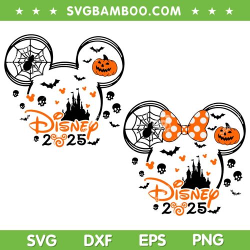 Disney Halloween Family Vacation SVG, Mickey and Minnie Ear Halloween 2025 SVG PNG