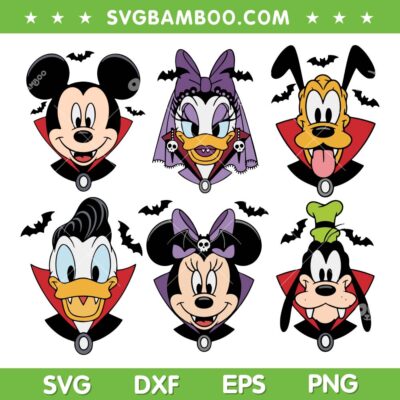 Mickey And Friends Vampire SVG Bundle, Disney Mouse Friends Halloween Bundle SVG