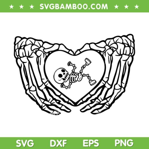 Happy Halloween Pregnant Baby Skeleton SVG, Kids Baby Spooky Season SVG PNG