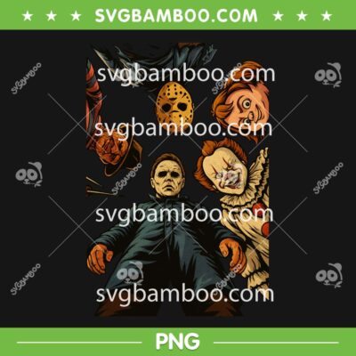 Halloween Horror Movie Circle PNG, Jason Freddy Myers Pennywise Chucky PNG