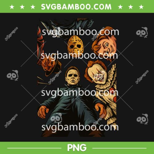Halloween Horror Movie Circle PNG, Jason Freddy Myers Pennywise Chucky PNG