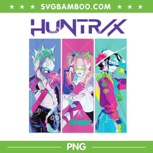 Huntrix Band Colorful PNG, Rumi Mira Zoey Kpop Demon Hunters PNG