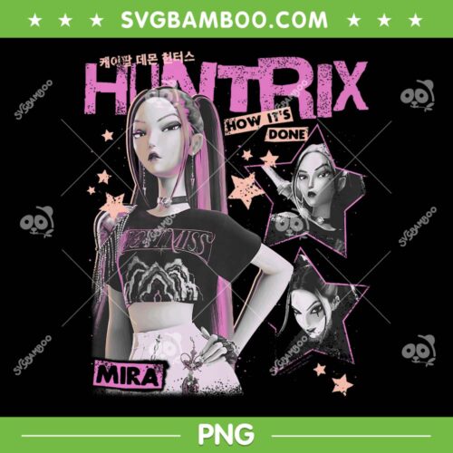Huntrix Mira How It's Done PNG, Kpop Demon Hunters Mira Retro Poster PNG