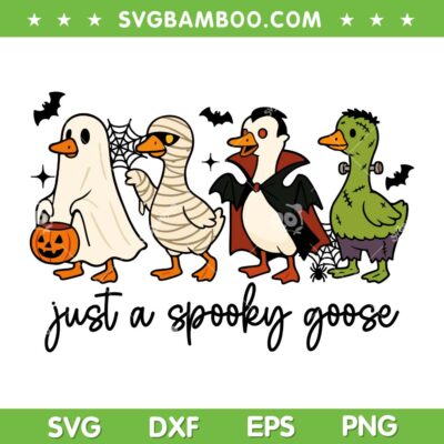 Just a Spooky Goose Halloween SVG, Cute Goose Horror Spooky SVG PNG