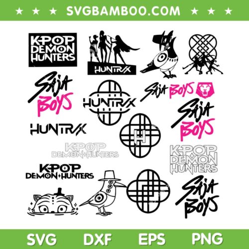 Kpop Demon Hunter SVG Bundle, Huntrix Bundle SVG, Saja Boys SVG Bundle