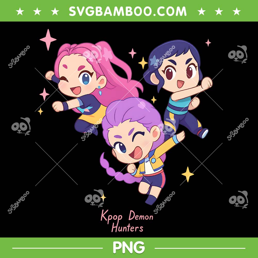 Cute Huntrix Kpop Demon Hunters PNG