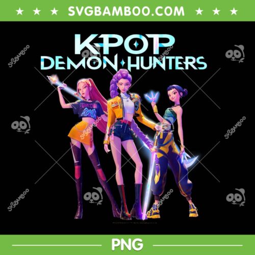 Kpop Demon Hunter Huntrix Poster PNG, Huntrix Band Pose PNG