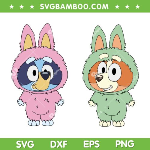 Labubu Bluey SVG PNG, Funny Labubu Bingo The Monsters SVG