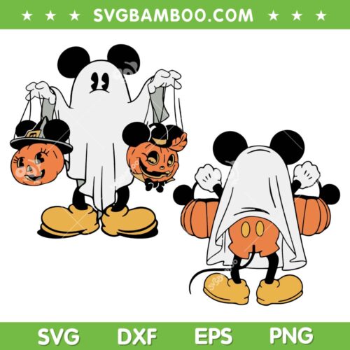 Mickey Ghost Halloween SVG, Funny Disney Mickey Boo Pumpkin SVG PNG
