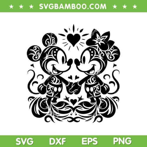 Mickey and Minnie Mouse Mandala SVG, Disney Mouse Mandala SVG PNG