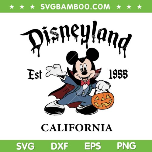 Mickey Halloween Disneyland California SVG, Funny Mickey Pumpkin Halloween SVG PNG