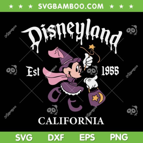 Minnie Mouse Halloween Disneyland California SVG, Funny Minnie Pumpkin Halloween SVG PNG