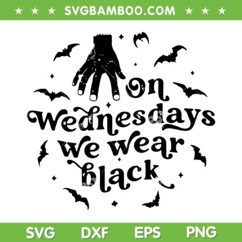 On Wednesdays we wear Black SVG, Wednesday Movie Halloween SVG PNG