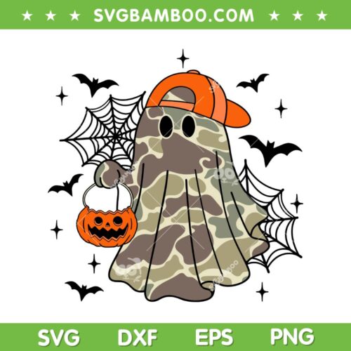 Boy Ghost Camo Halloween SVG, Ghost Pumpkin Spooky Halloween SVG PNG