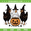 Chicken Pumpkin Halloween SVG, Funny Chicken Witch SVG PNG