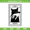 Black Cat Biting Hand Tarot Card SVG, Halloween Death Tarot Card SVG PNG
