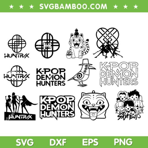 Saja boys svg bundle, Huntrix SVG Bundle, Kpop Demon Hunters Bundle SVG