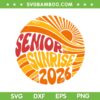 Senior Sunrise 2026 SVG, High School 12th Twelfth Grade Sunrise SVG PNG