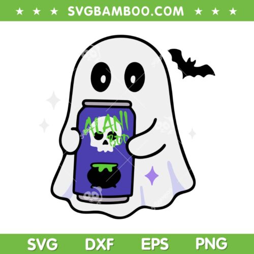 Spooky Ghost Halloween Energy Drink SVG, Boo Ghost Alani Drink SVG PNG