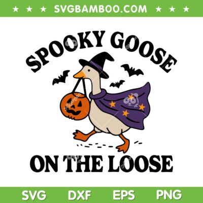 Spooky Goose On The Loose SVG, Funny Witch Silly Goose SVG PNG