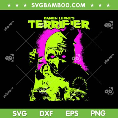 Terrifier Glowing Eyes SVG, Damien Leone Terrifier 3 Neon Poster SVG, Halloween Horror Movie Terrifier