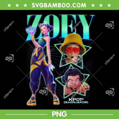 Zoey Showcase PNG, Retro Zoey Neon Poster PNG, Kpop Demon Hunters Zoey Zoey Showcase PNG, Retro Zoey Neon Poster PNG, Kpop Demon Hunters Zoey