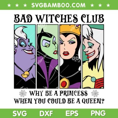 Bad Witches Club SVG PNG, Disney Villains Wicked Halloween SVG Bad Witches Club SVG PNG, Disney Villains Wicked Halloween SVG
