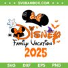 Halloween Disney Family Vacation 2025 SVG, Minnie Mouse Halloween Trip SVG PNG