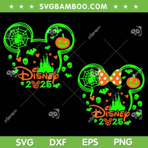 Disney Halloween 2025 SVG, Mickey Minnie Mouse Halloween 2025 SVG PNG