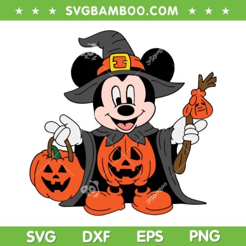 Mickey Witch Pumpkin SVG PNG, Halloween Mickey Mouse Spooky SVG