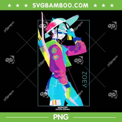 Zoey Colorful PNG, Huntrix Zoey Anime Pose PNG Zoey Colorful PNG, Huntrix Zoey Anime Pose PNG