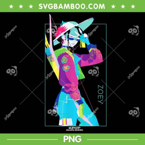 Zoey Colorful PNG, Huntrix Zoey Anime Pose PNG