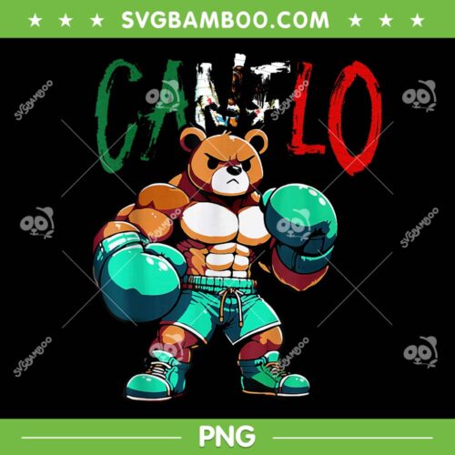 Team Canelo Alvarez PNG, Canelo Mexicano Boxing Bear PNG, Mexican Pride Patriotic Retro
