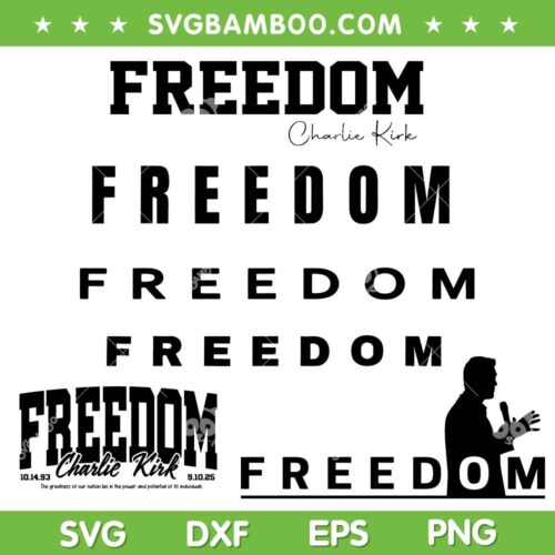 Charlie Kirk Freedom SVG Bundle, Freedom Patriot 2025 SVG Bundle