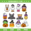 Chunky Halloween Characters SVG Bundle, Cute Halloween Characters Bundle SVG