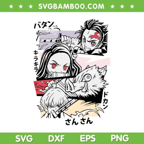 Anime Demon Slayer SVG PNG, Tanjiro Kamado Nezuko SVG