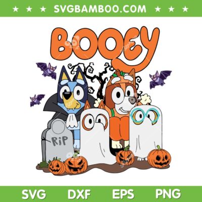 Bluey Family Halloween SVG PNG, Booey Cartoon Spooky Season SVG