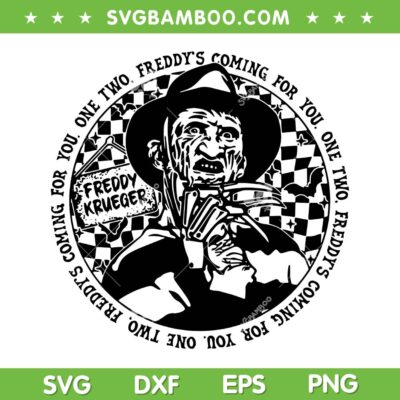 Freddy Krueger Retro Checkered SVG PNG, Halloween Horror Movie Freddy Vintage SVG