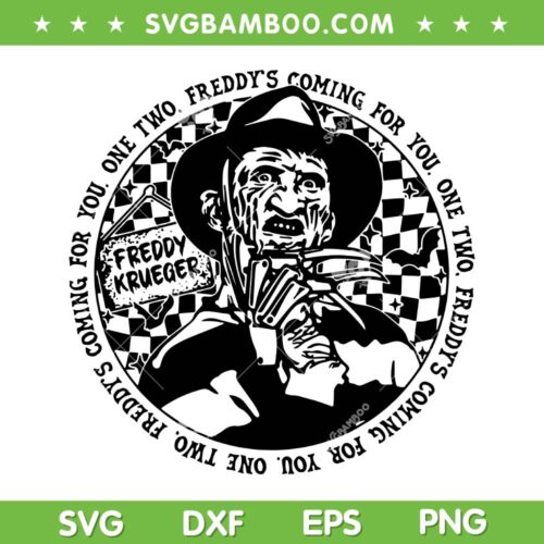 Freddy Krueger Retro Checkered SVG PNG, Halloween Horror Movie Freddy Vintage SVG