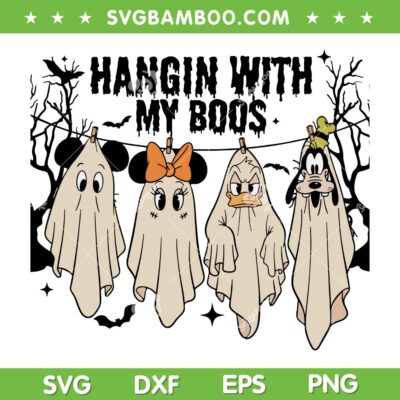 Disney Mickey and Friends Hanging Ghosts SVG, Disney Mouse My Boos Halloween SVG PNG Disney Mickey and Friends Hanging Ghosts SVG, Disney Mouse My Boos Halloween SVG PNG