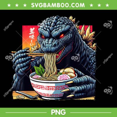 Funny Kaiju Eating Ramen PNG, Kaiju Japanese Monster Lover PNG