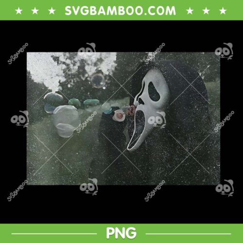 Ghost Face Blowing Bubbles PNG, Funny Halloween Horror Character Bubbles PNG