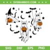Ghost Cats Pumpkin SVG PNG, Ghostly Cats Witch Bat SVG