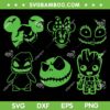 The Nightmare Before Christmas Characters SVG Bundle, Disney Characters Glow in the Dark SVG Bundle