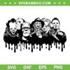 Halloween Horror Characters Dripping SVG, Horror Movie Friends Dripping SVG PNG