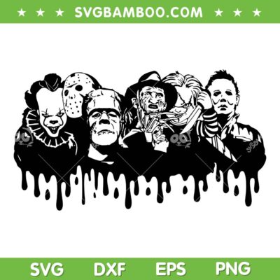 Halloween Horror Characters Dripping SVG, Horror Movie Friends Dripping SVG PNG