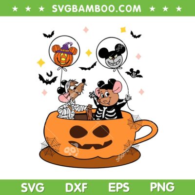 Halloween Jaq and Gus SVG, Disney Cup Tea Gus Skeleton SVG PNG Halloween Jaq and Gus SVG, Disney Cup Tea Gus Skeleton SVG PNG