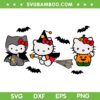 Halloween Kitty Halloween SVG, Cute Sanrio Kitty Cat Witch Bat SVG PNG