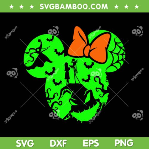 Disney Mouse Ear The Nightmare Before Christmas SVG, Halloween Minnie Ear SVG PNG